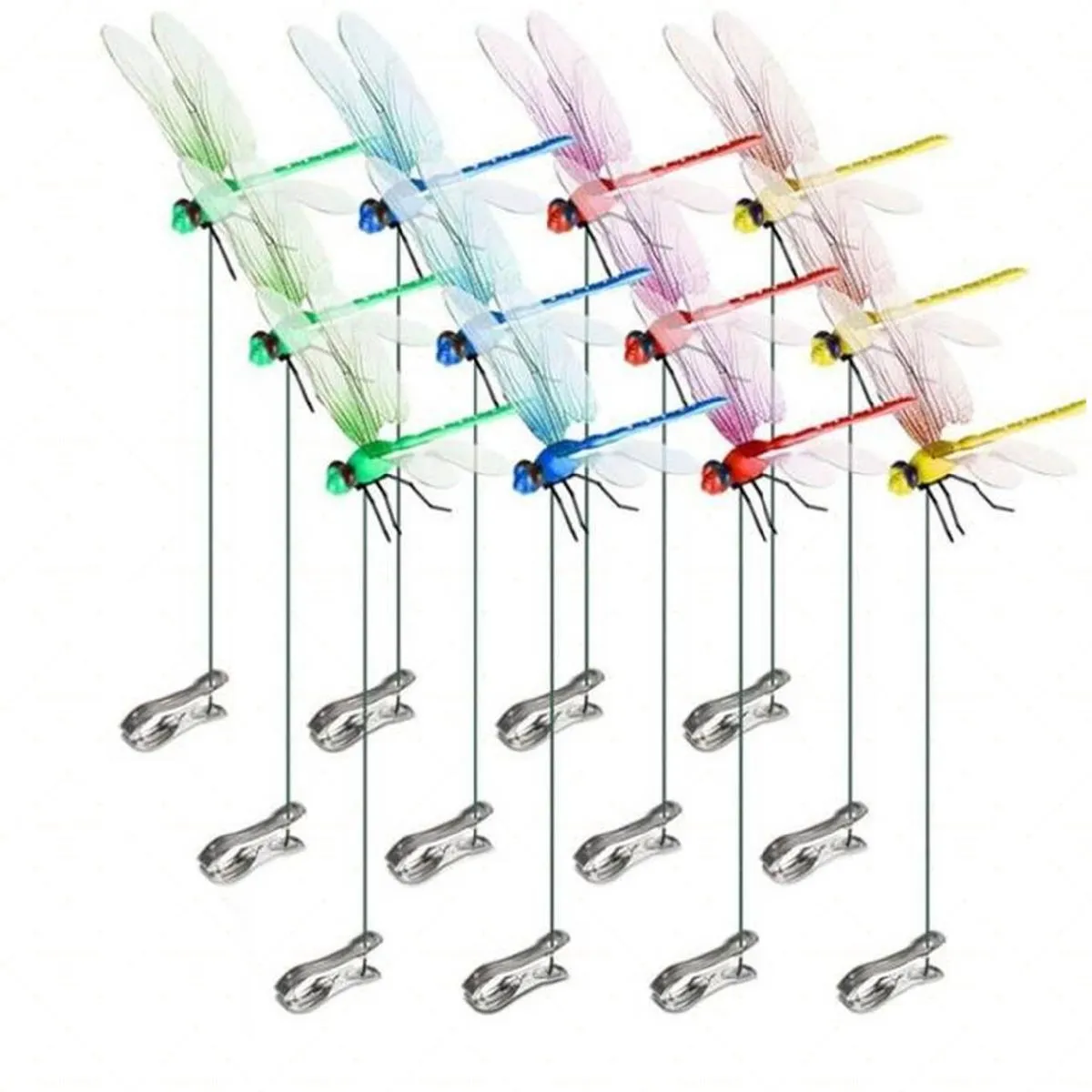 12 Pack Dragonfly Hat Clip - Bug Repellent, Garden Decor