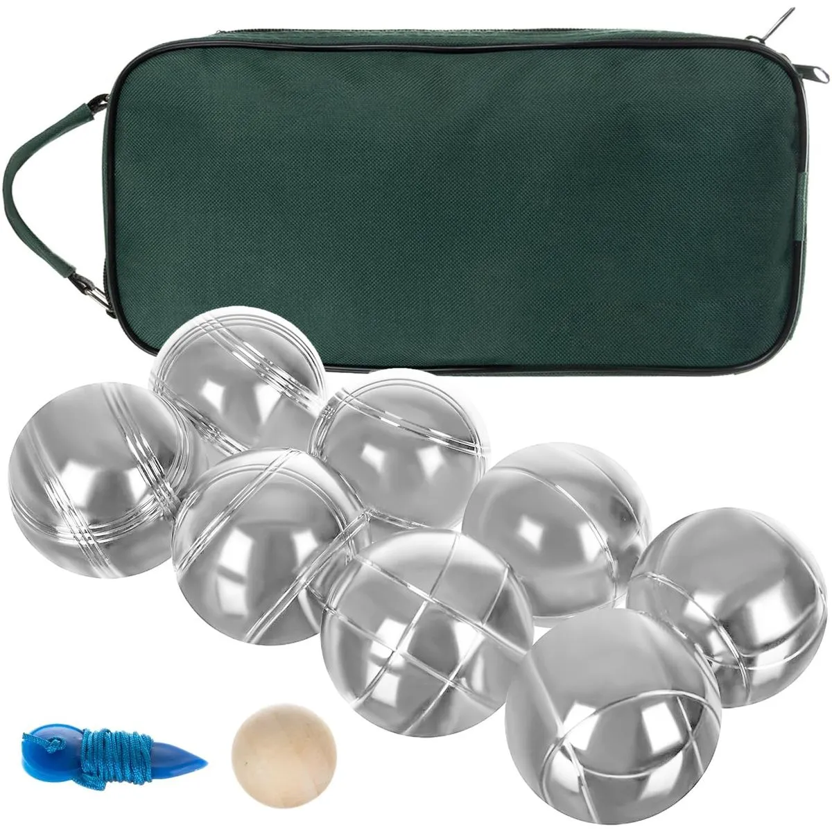 8 Metal Balls Garden Boules Petanque Set Storage Bag Outdoor Activity Game
