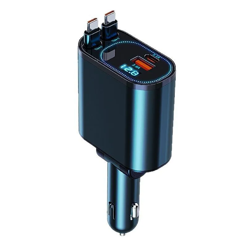 240W Superfast Car Charger With Retractable Cable