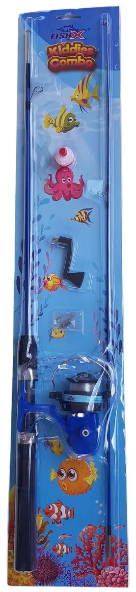 Fish X Kiddies Fishing Combo 4'6" / 1.37m - Beginner Rod and Reel Set - Blue