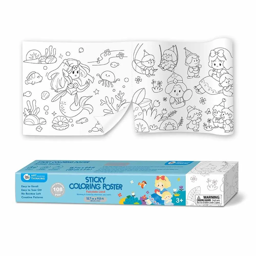 Jar Meló - Arts & Crafts Colouring Paper Roll: Tear & Stick - Fairy Tale 3m