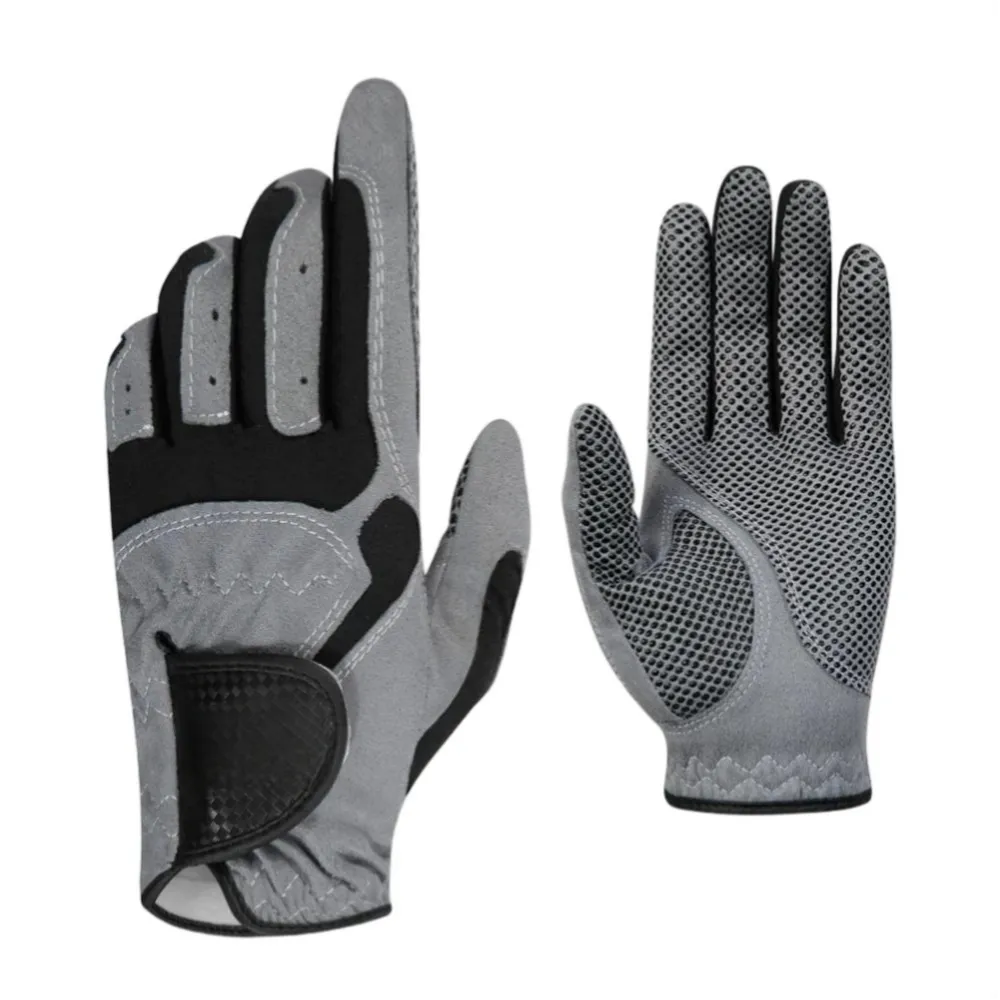 ARKIMD Breathable Anti Slip Fabric Men Golf Club Gloves Pair Two Handed - Grey