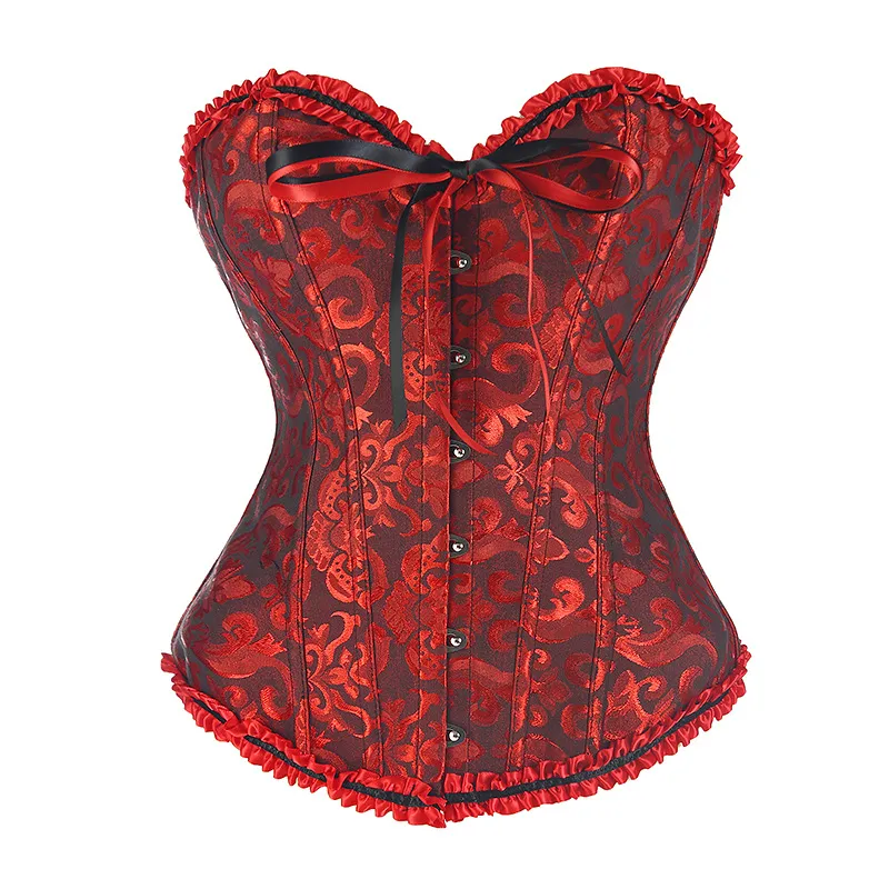 Corset Tops, Pirate Corsets - Bustier Shapewear Lingerie Corset Overbust - Red