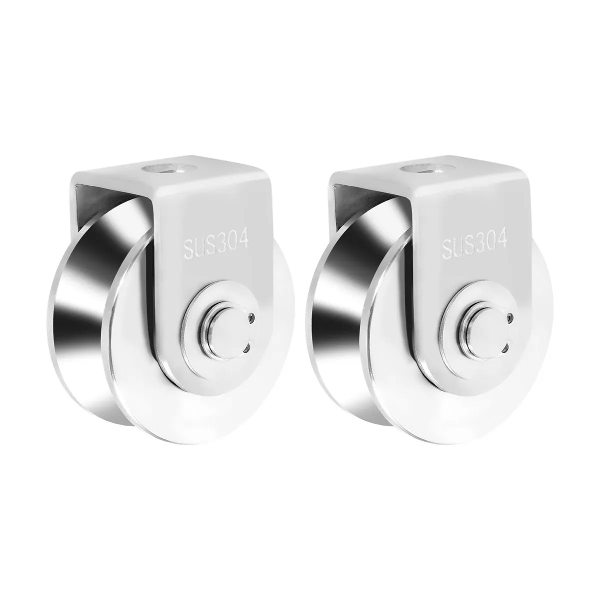 2Pcs 2 Inch V Type Pulley Roller For Material Handling And Moving