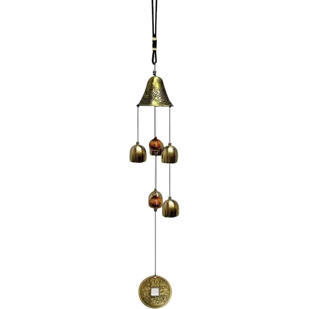 Lucky Wind Chimes Fengshui Bell Copper Alloy Dragon Bell 6 Bells Hanging