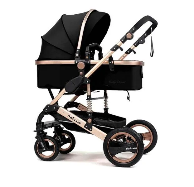 Toltand Belecoo stroller 2 in 1 Foldable Baby Pram - Black