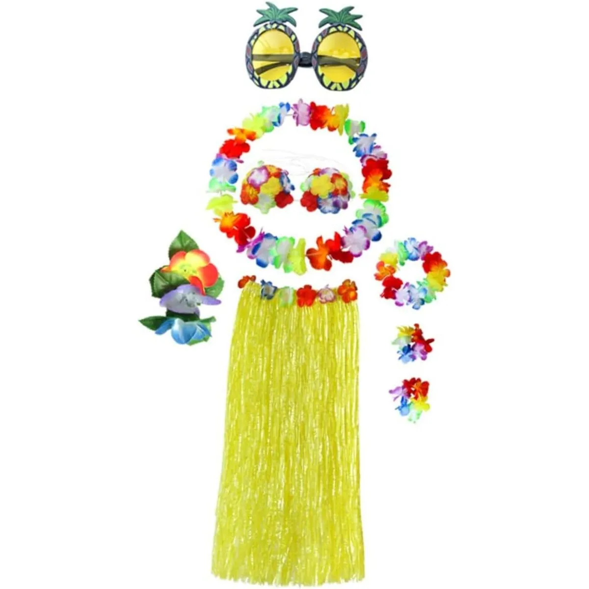8 Piece Hawaii Grass Skirt Tropical Hula Dance
