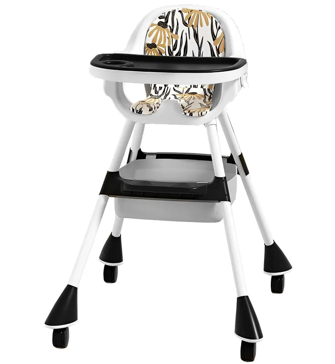 Baby High Chair Kids Stool Toddler Chair Activity Table With Feeding Tray - Black