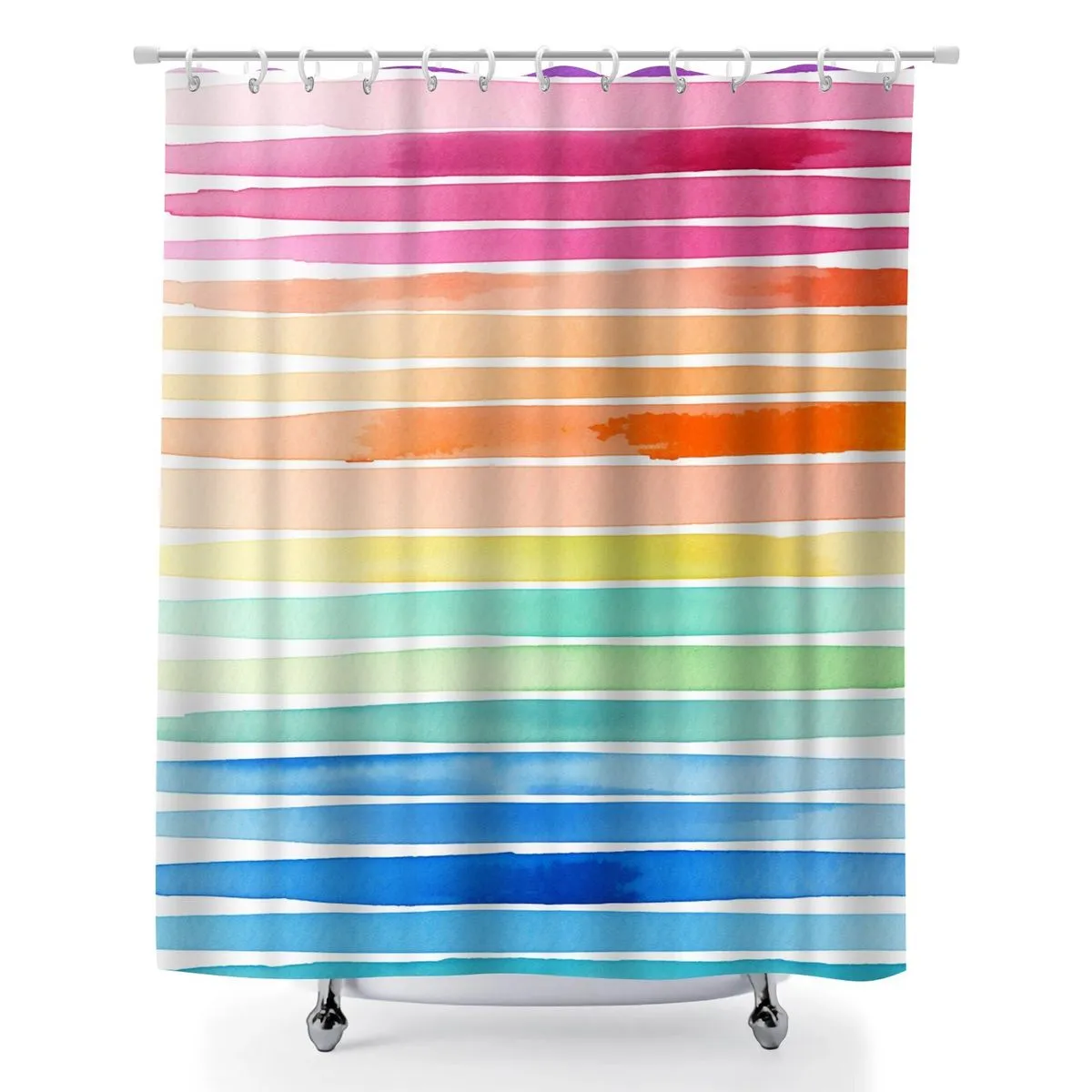 Polyester Bath Curtains, 180x180cm Modern Tie Dye Bathroom Shower Curtain