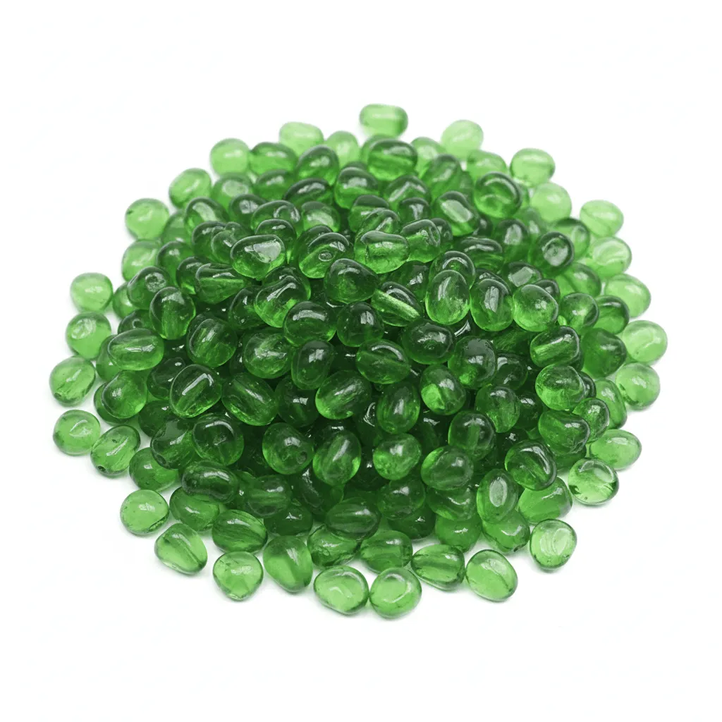 Decorative Home & Garden Decor Glass Pebbles - Green