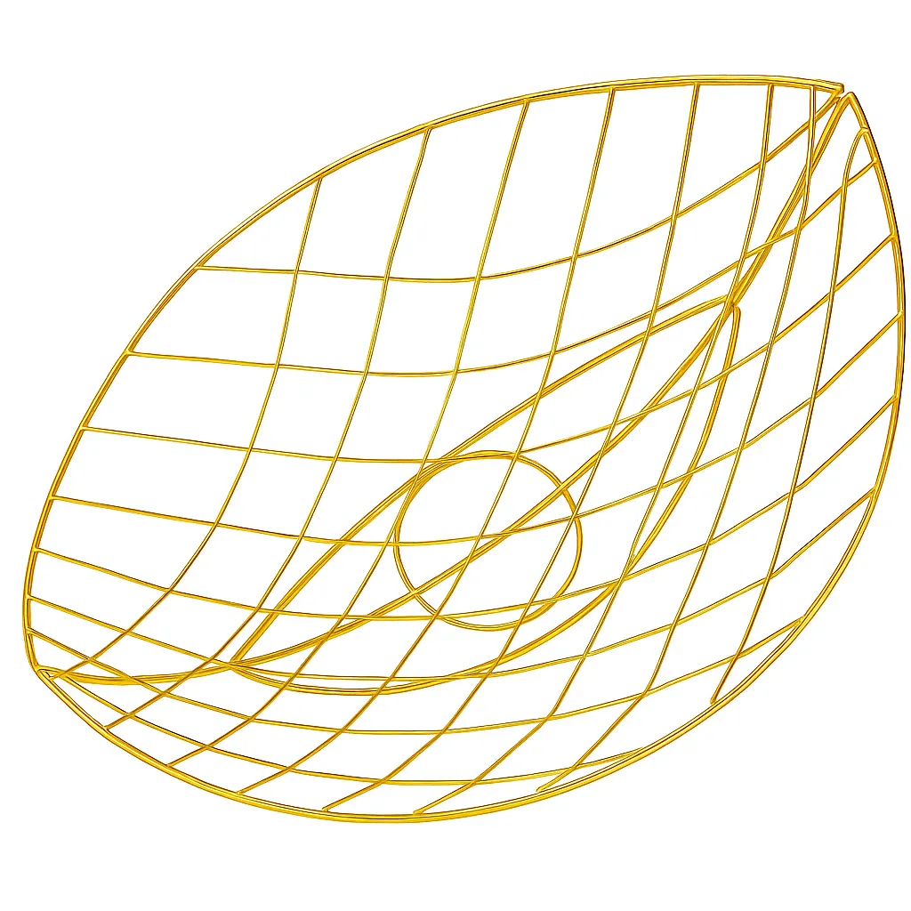 Oval Lattice Golden Iron Basket