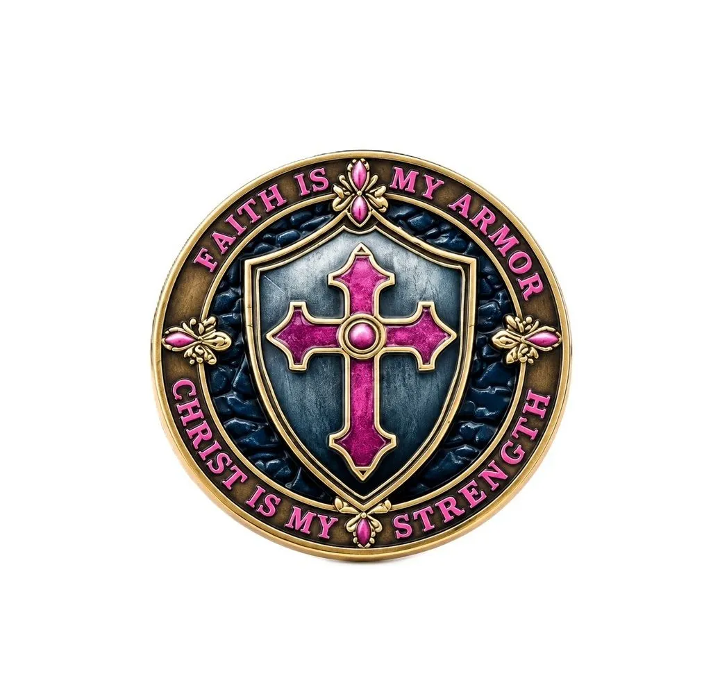 Faith Is My Armor - Christian Shield Cross Backpack / Jacket Pin