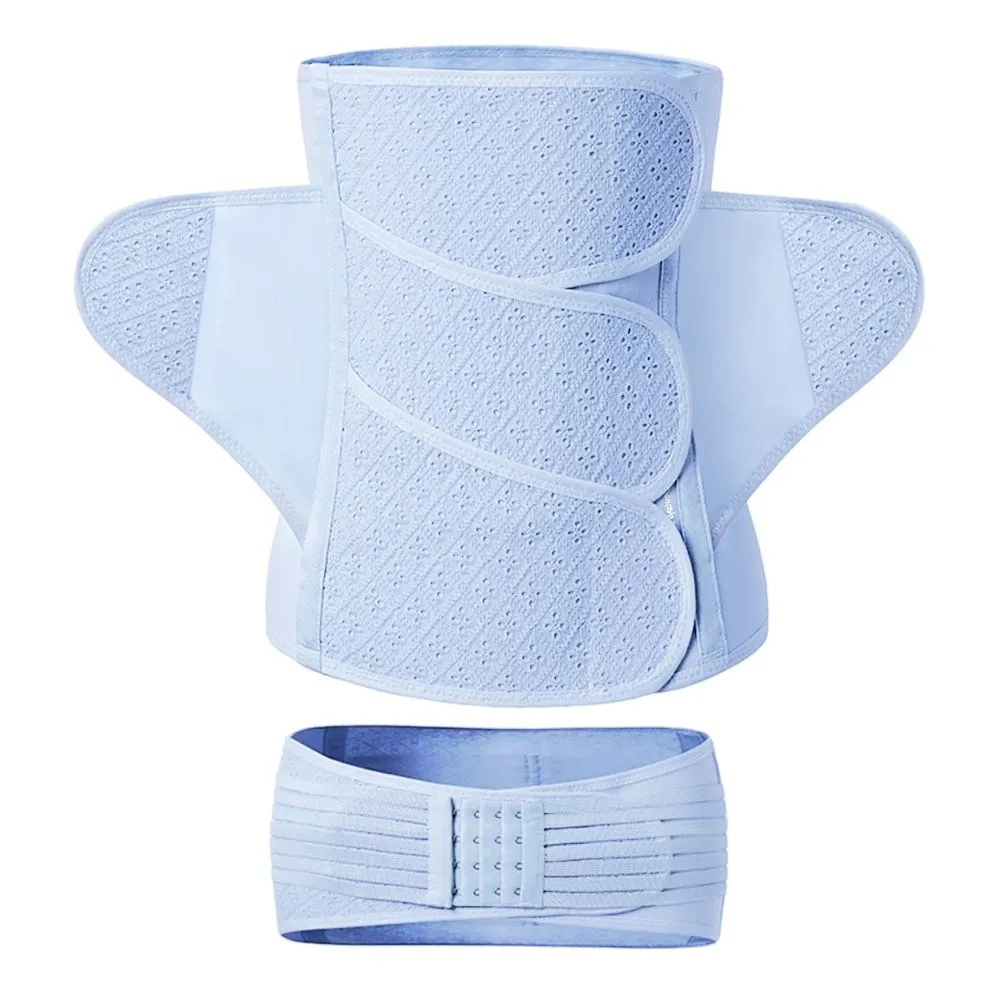 Postpartum Belly Wrap Support and Recovery Belt - Large - Blue