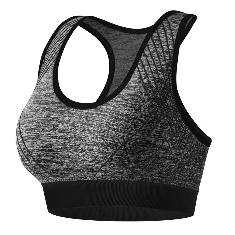 Women's Fitness Running Sports Bra Yoga Breathable Running Vest - Grey, Black