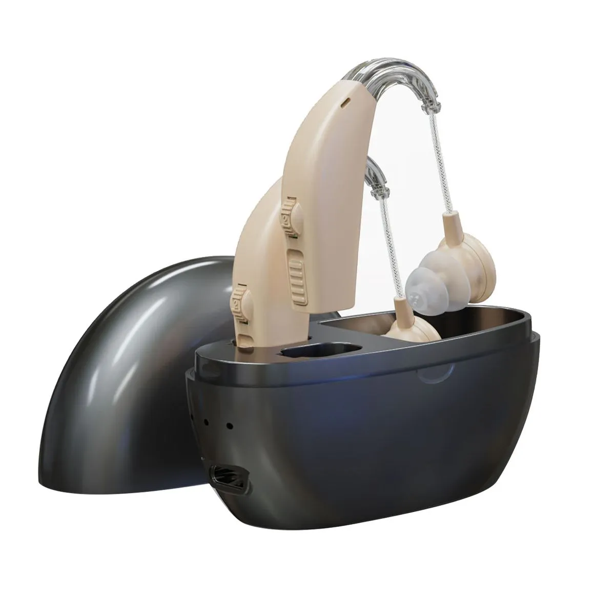 Rechargeable Hearing Aids for Seniors with Noise Cancelling & Charging Case