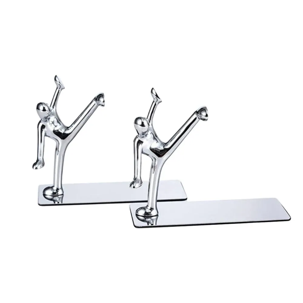 Unique Design Stainless Steel Man Decorative Bookends for Books CDs Holder