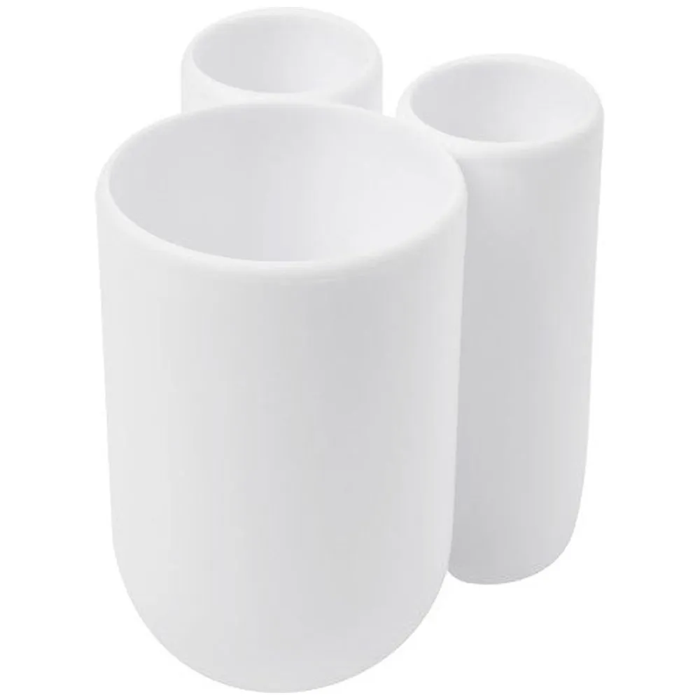 Umbra Touch Toothbrush Holder White 3-Compartment Bathroom Organizer