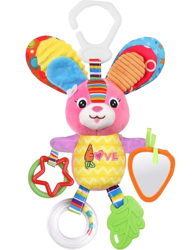 Baby Stroller Toys, Animal Crib Toys, Soft Baby Rattles Toys for 3+ Month