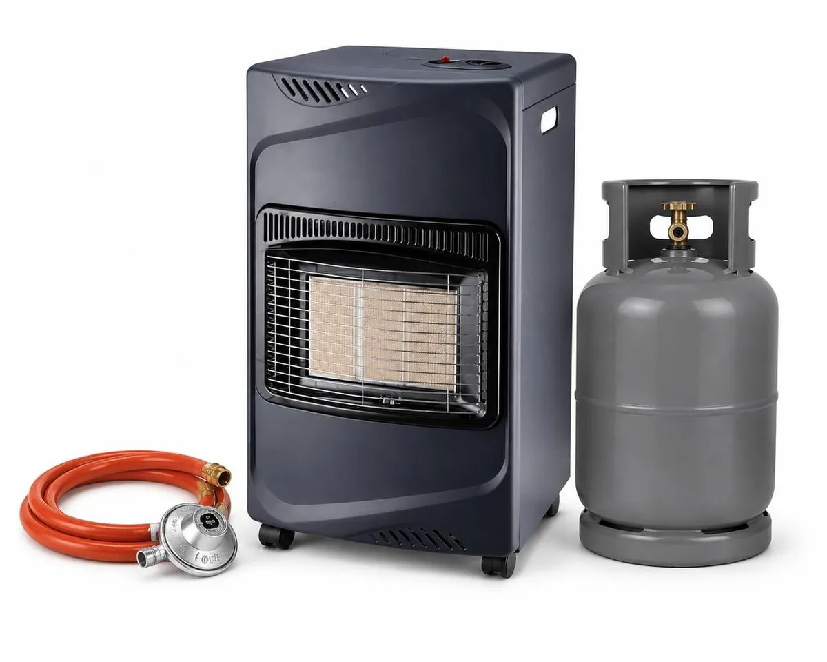 2in1 Gas Heater Combo with 5kg Gas Cylinder, Hose & Regulator