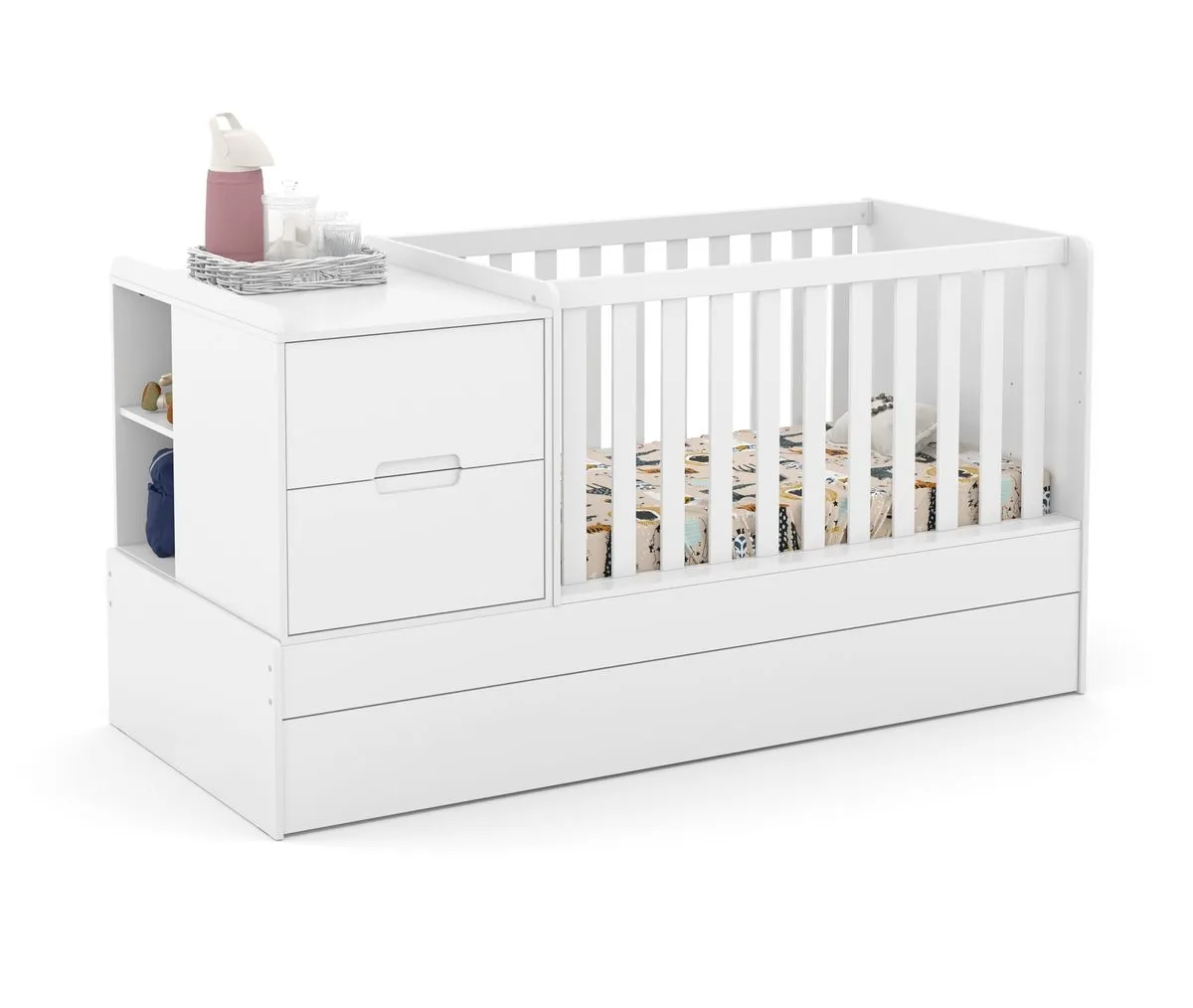 George & Mason Baby - 5-in-1 Convertible Trundle Cot to Bed