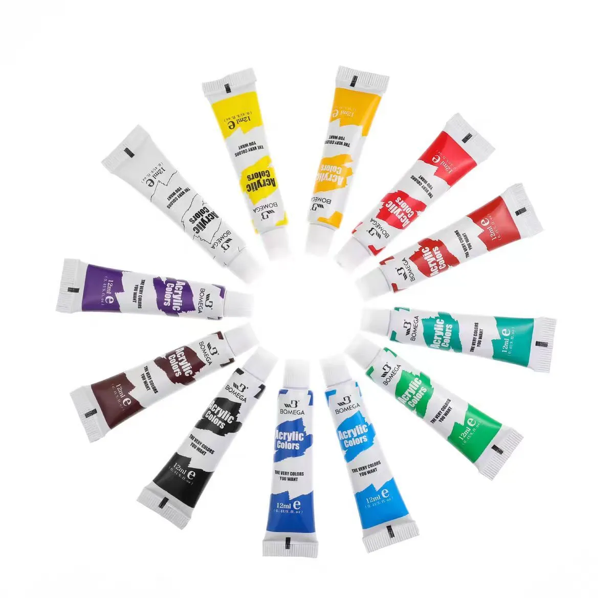 Children's 12 Color Textile Paint Art Brushes