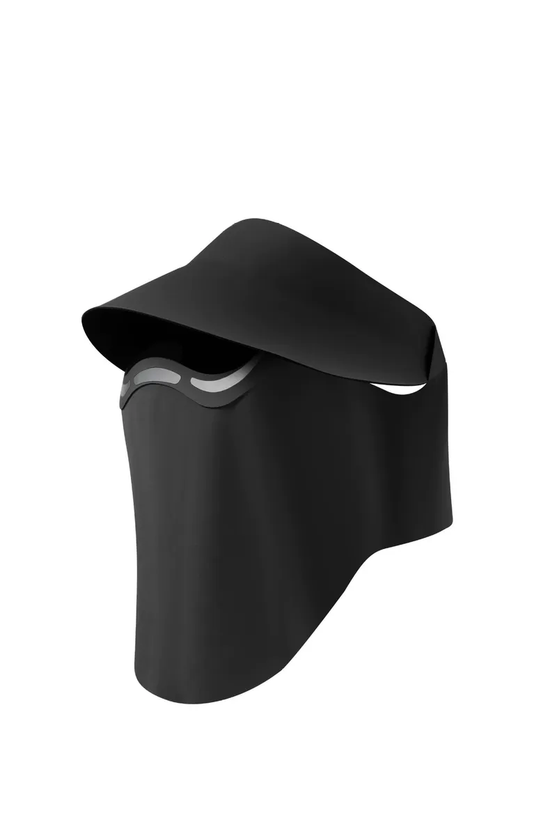 UPF50+ Magnetic Full Face Sun Protection Visor Hat with Removable Mask - Black