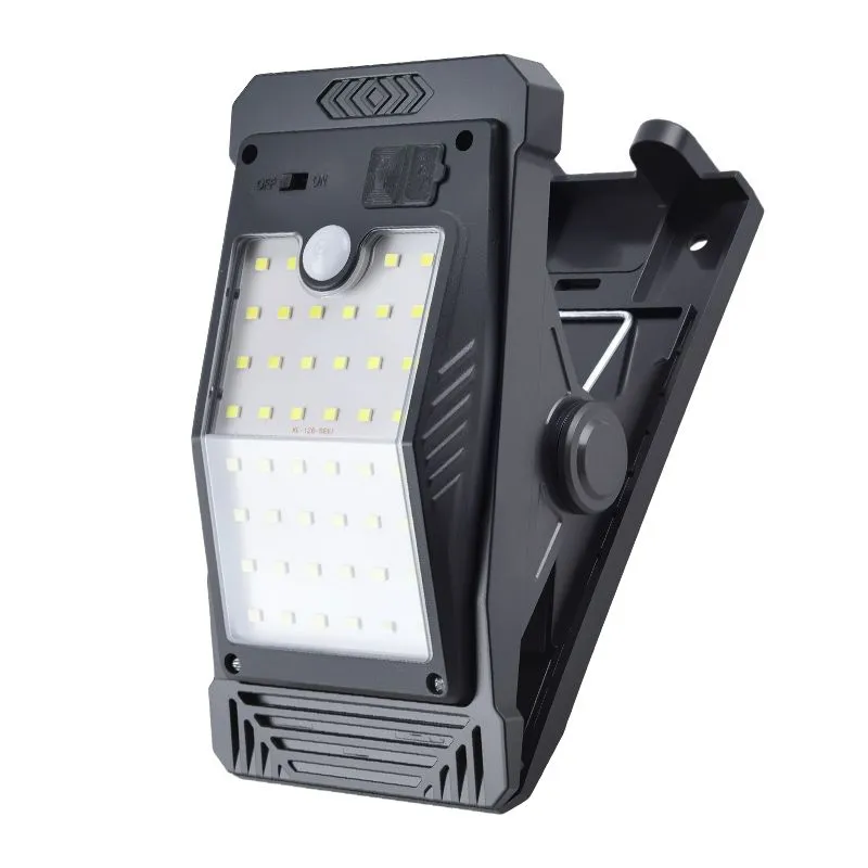 Solar + USB Dual Charging Multi-Functional Clip-On Light, Portable Solar