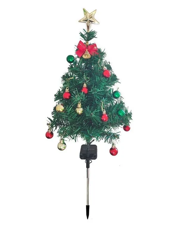Solar Garden Christmas Tree With Lights And Decorations