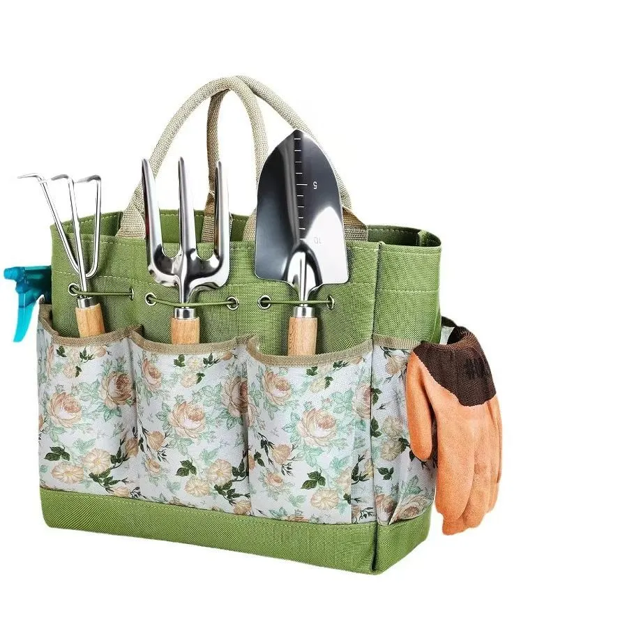 11piece Heavy Duty Gardening Hand Tools with Garden Tool Organizer Handbag
