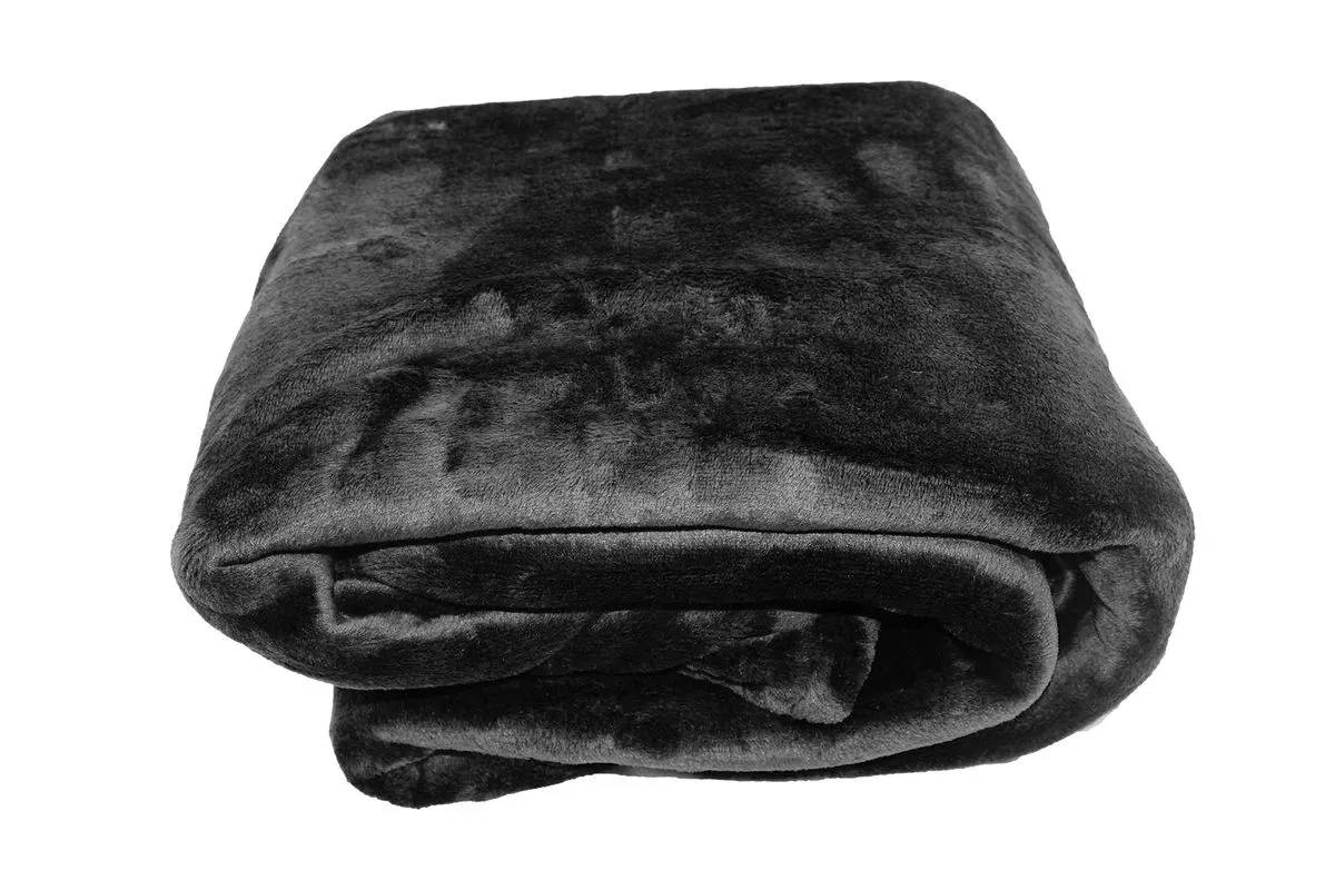 Delicate Royal Suede Microfiber Fleece Throw Blanket - 150x180cm - Black