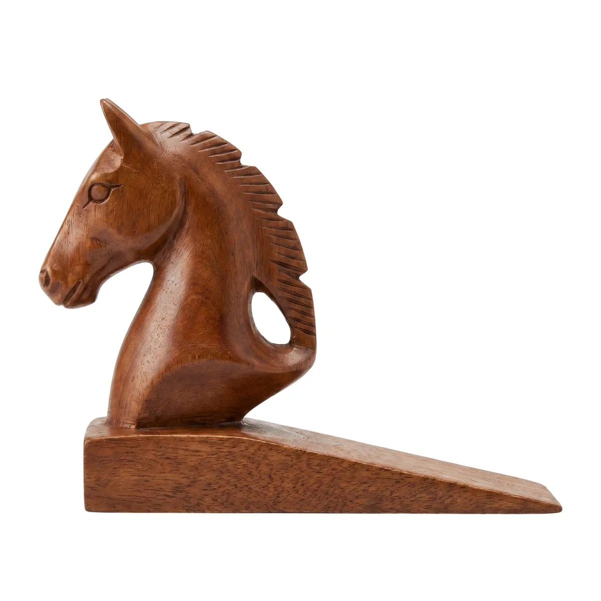 Wooden Horse Doorstop Equestrian Handcrafted Animal Decor | YLT