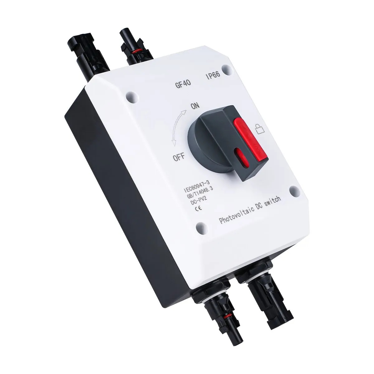 Solar DC Isolator Switch 4P 32A 1000V IP66 Waterproof for PV System