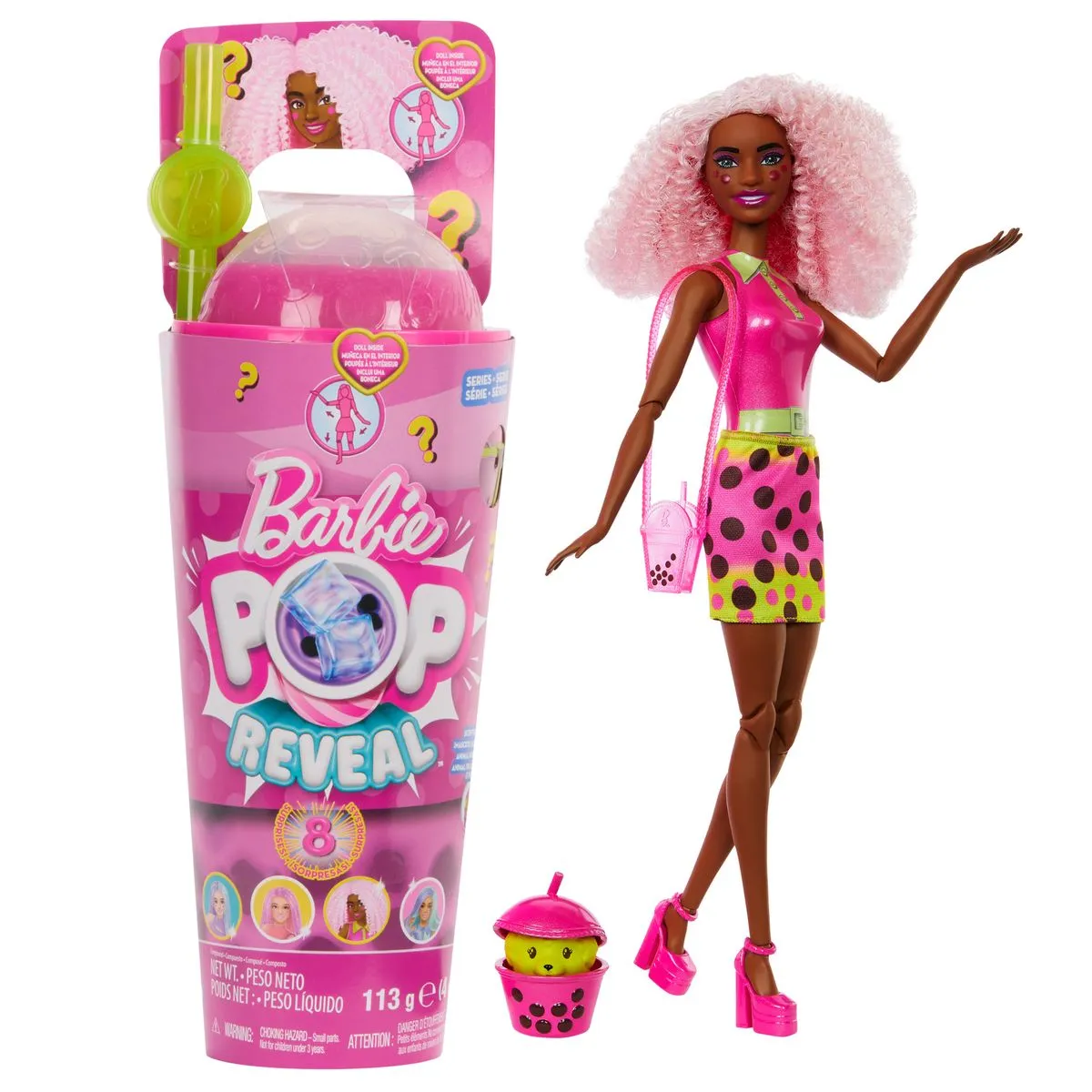 Barbie Pop Reveal Bubble Tea Series Dolls with 8 Surprises - Berry Bliss