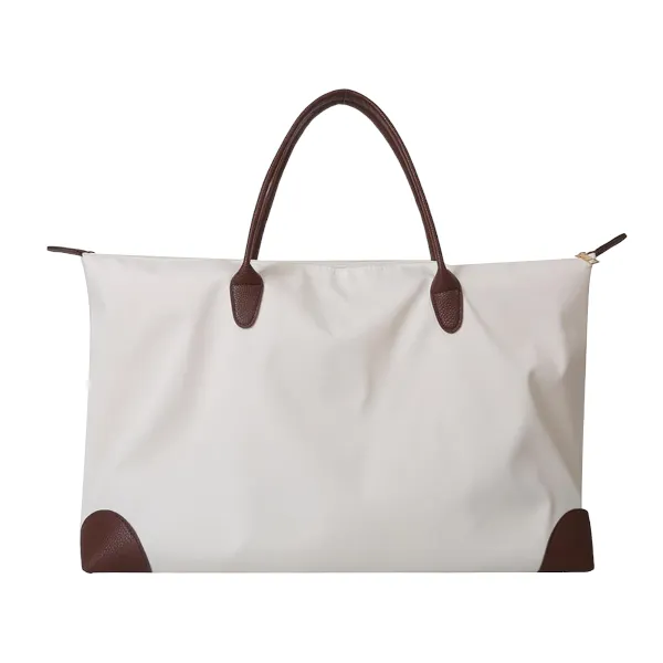 Solid Color Nylon Oversized Shoulder Tote Bag - White