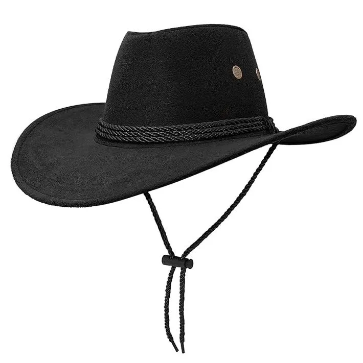Dress Up: Kids Farm Cow Boy Summer Sun Hat - Black