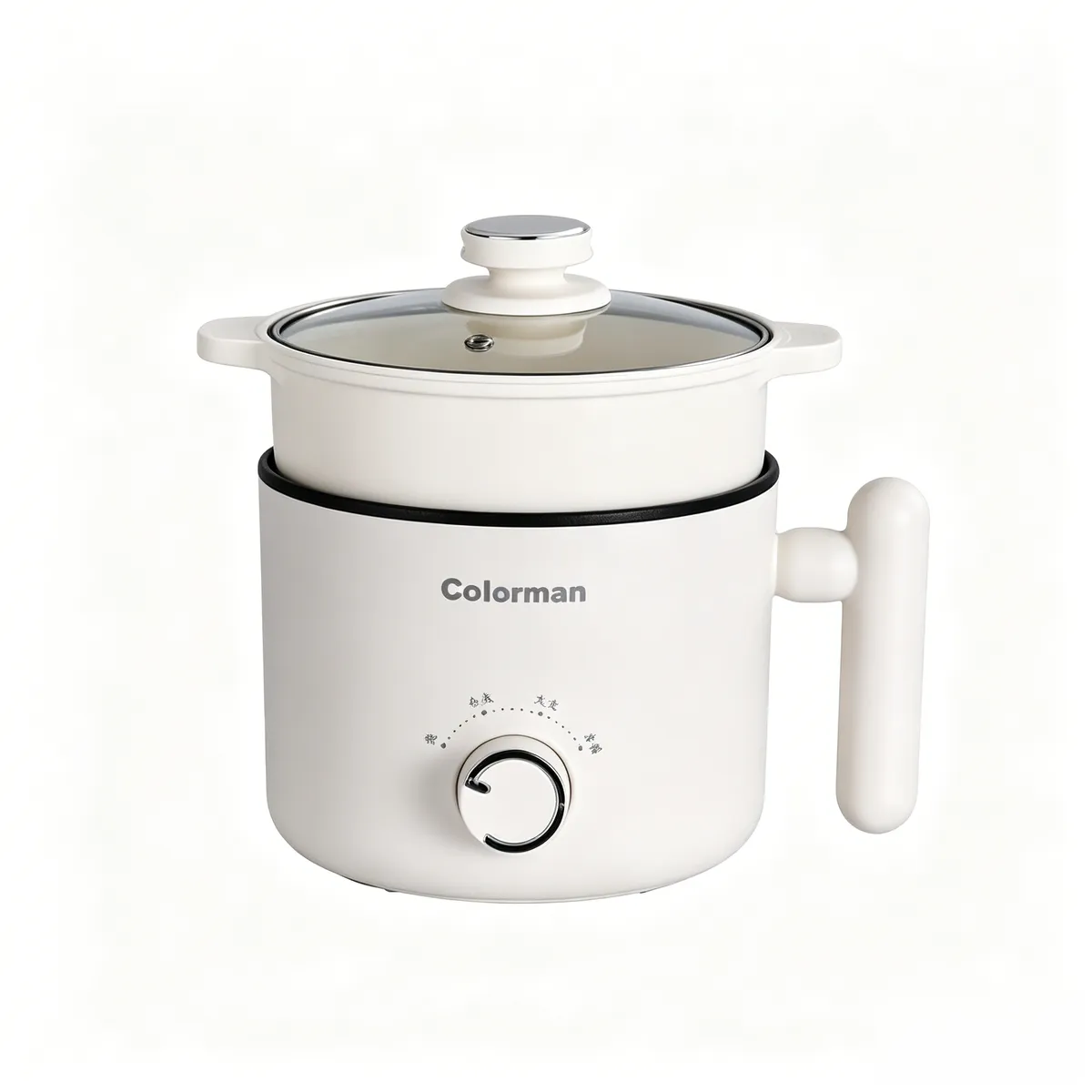 1.5L Dual Layer Mini Electric Cooking Pot 600W 3 Heat Gear Non-Stick Small
