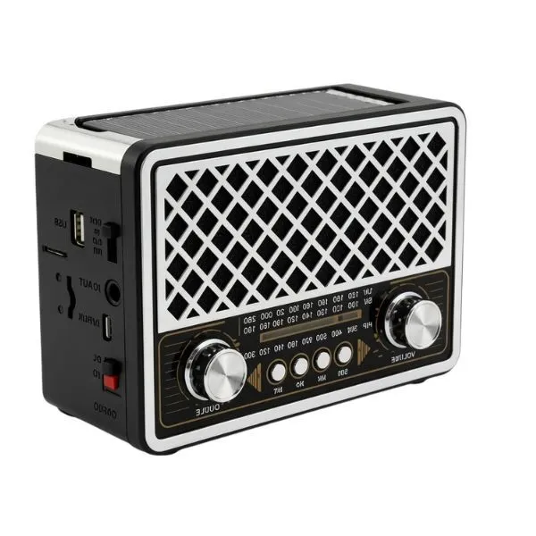 Solar Powered Portable Radio Player with USB Charging