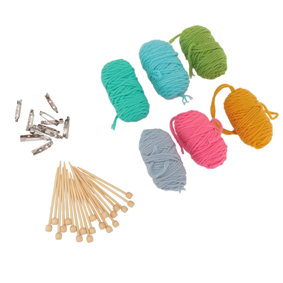 Knitting Starter Set with 6 Color Yarn & Needles