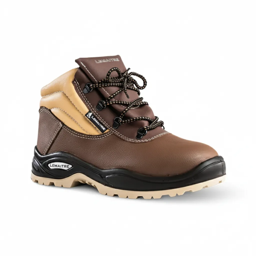 Lemaitre Safety Boots Tan Size 8 with Slip-Resistant Sole