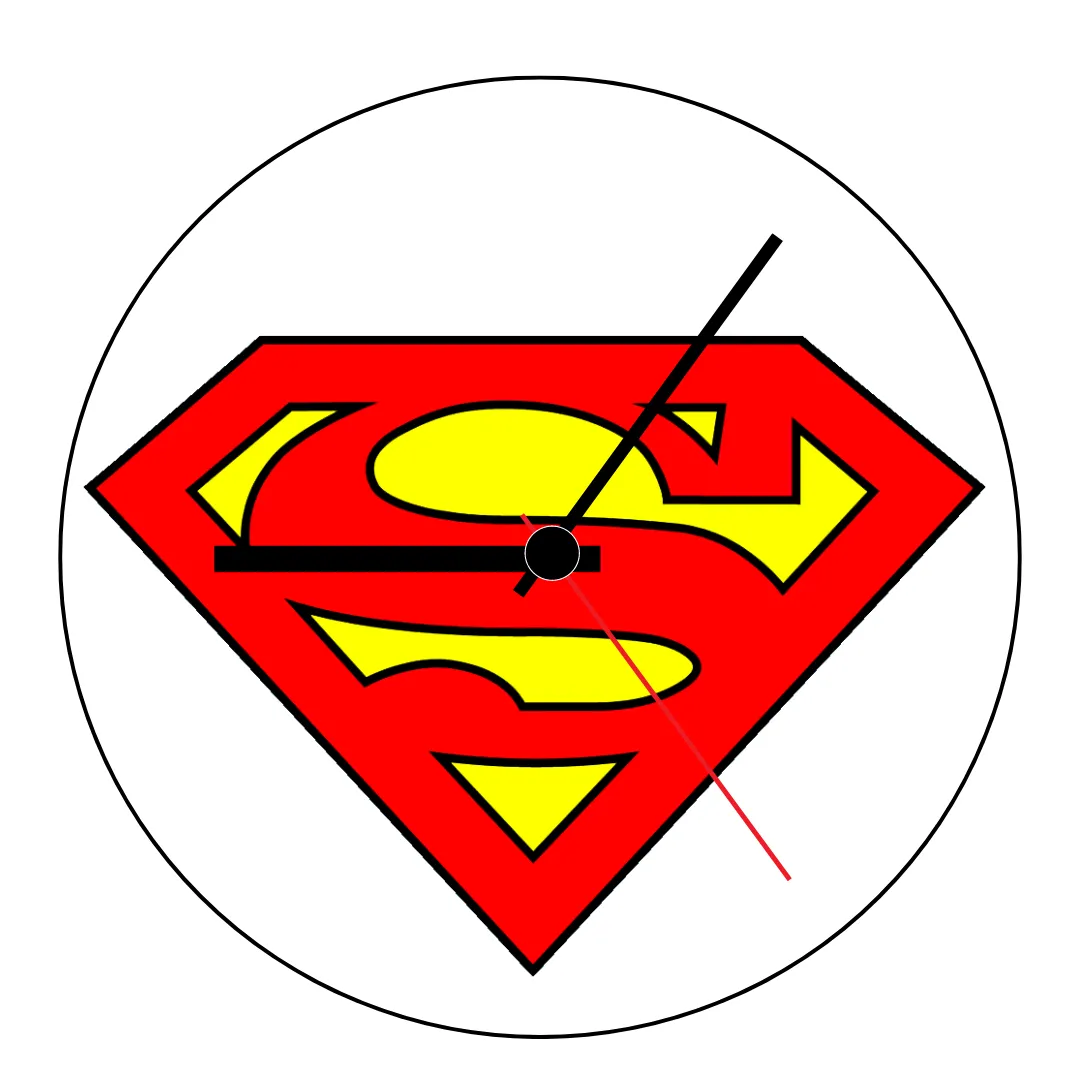 Superman White Ceramic Battery Powered Analogue Wall Clock