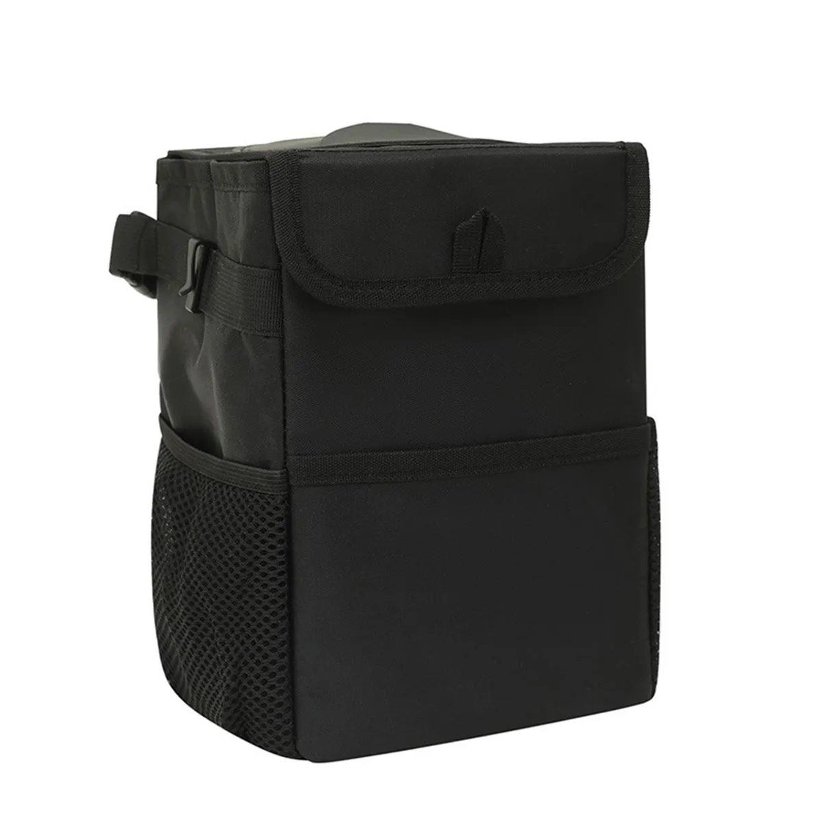 Car Trash Garbage Can Car Storage Box With Lid Car Umbrella Storage Bag - Black
