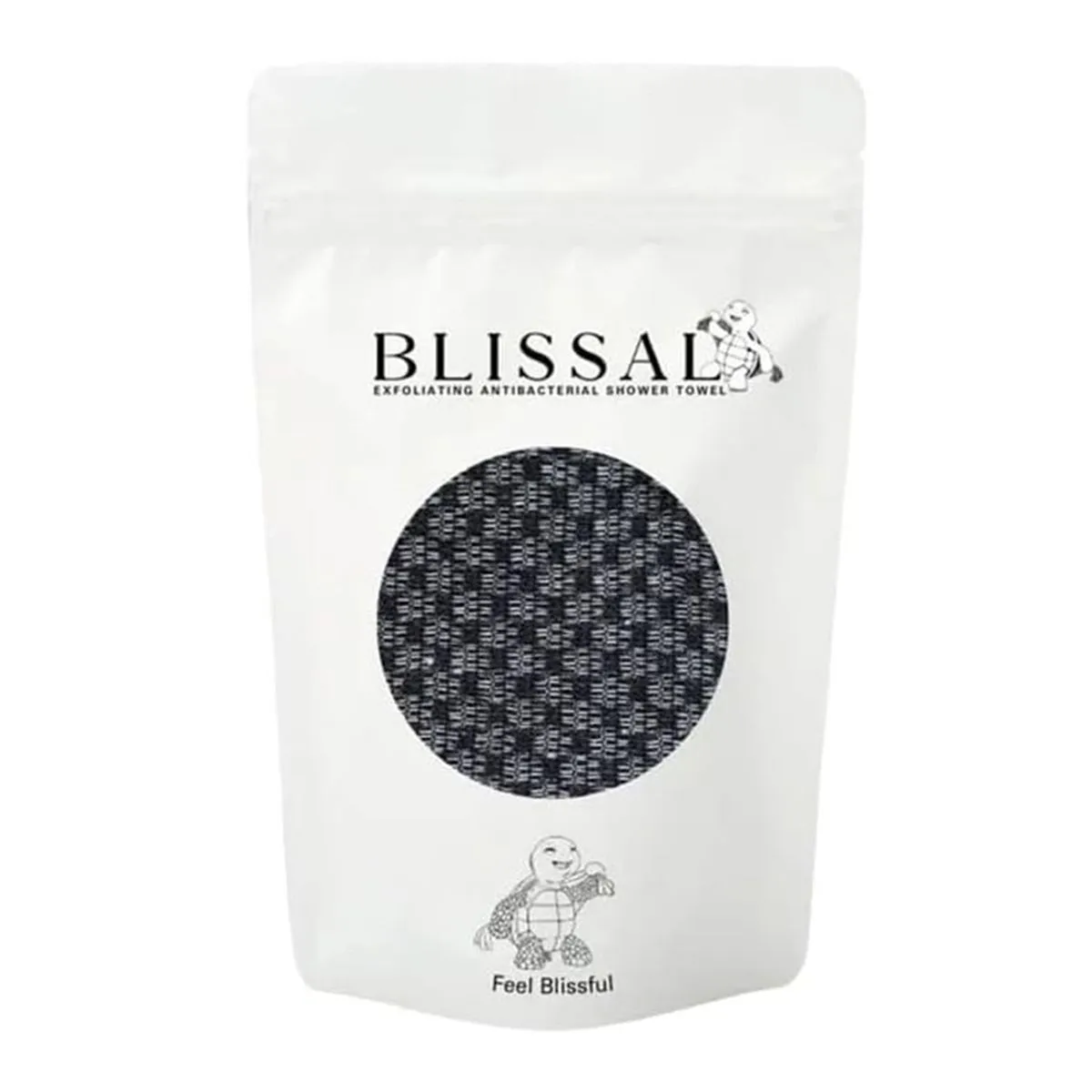 Exfoliating Washcloth Face & Body Scrub Towel, Body Scrubber with 2 Sides - Black