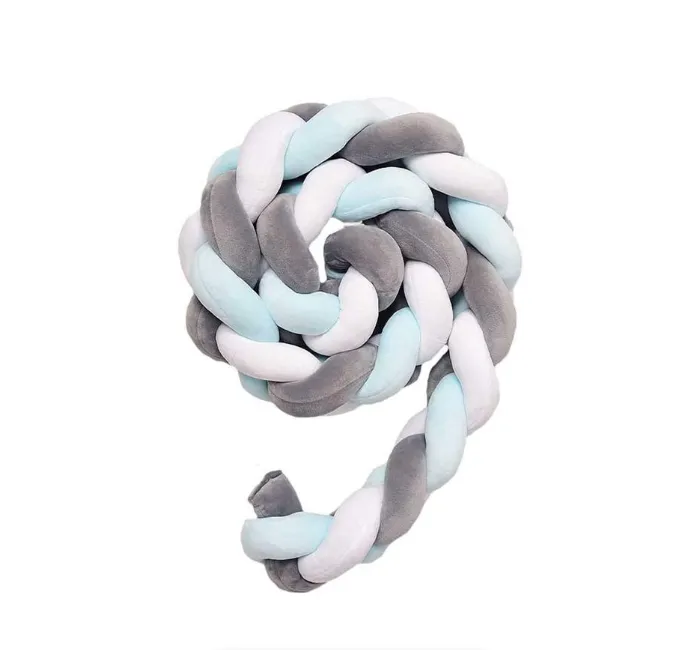 Totland Braided Crib Bumper/ Cot Bed Protector ML-x2 - Blue