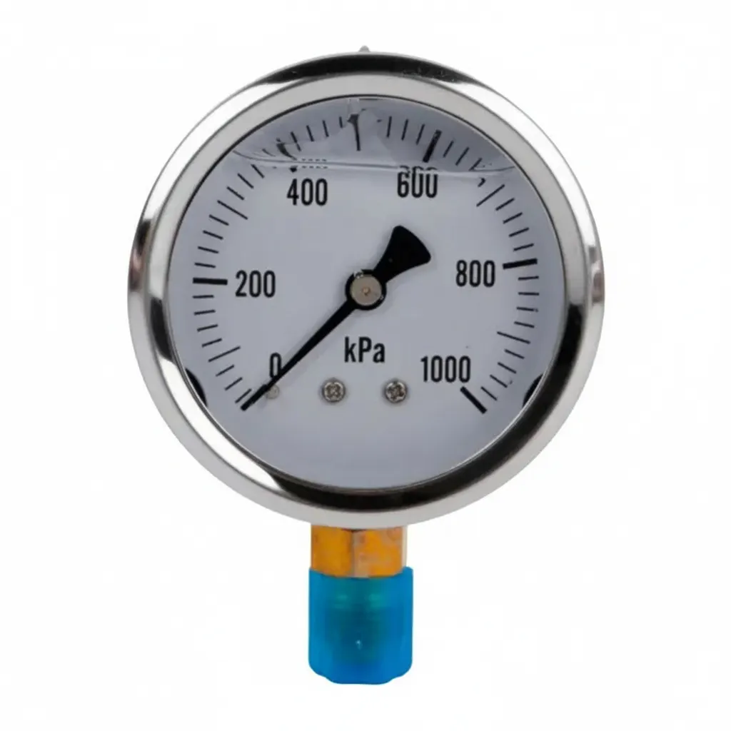 Glycerine-Filled Pressure Gauge 0-1000 kPa with 1/4 Inch NPT Fitting