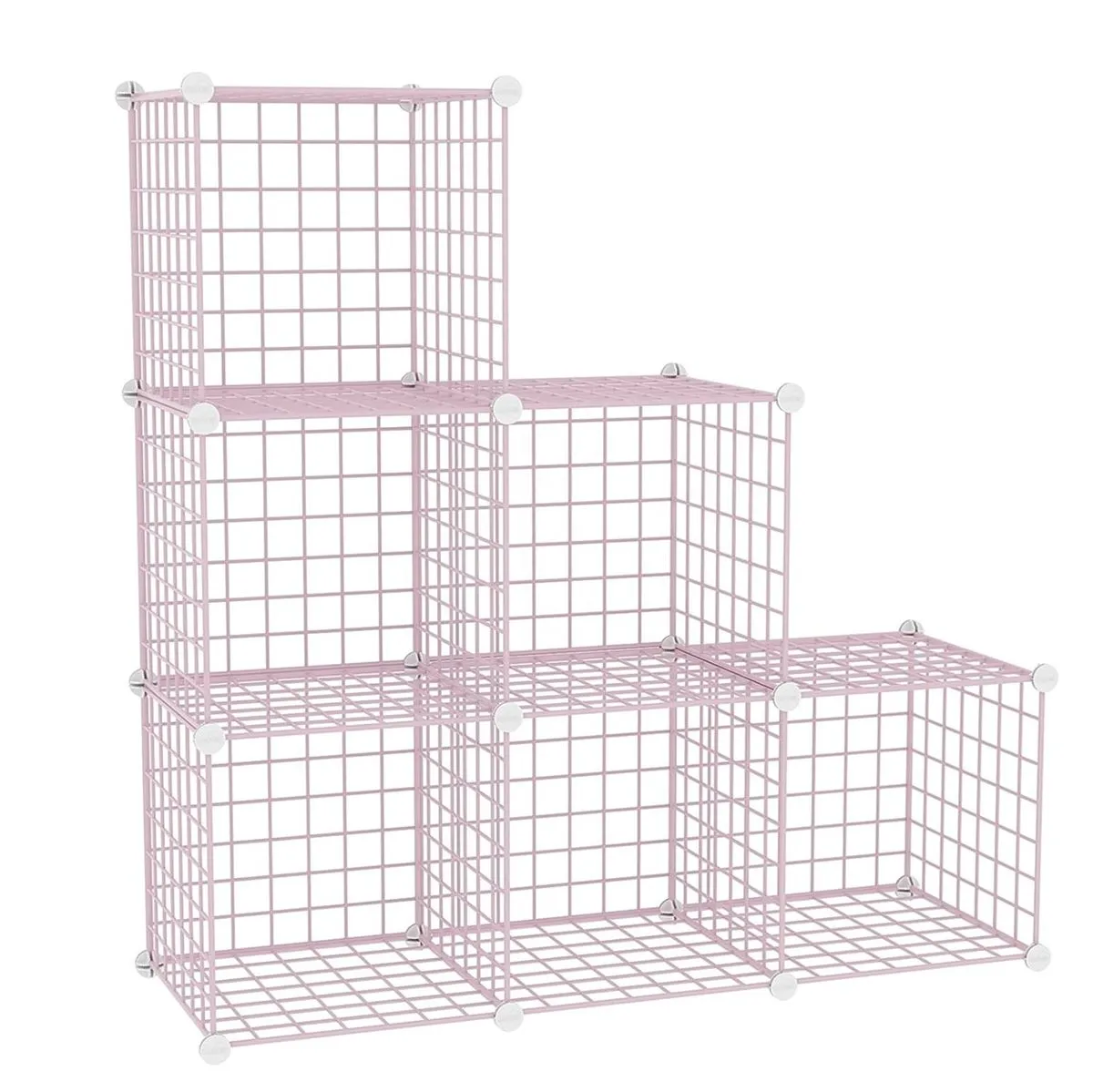 Home Office DIY 6 Cube Wire Storage Cabinet Closet Book Organizer Pink