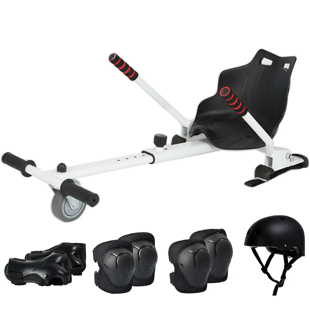 Hoverboard Kart Adjustable Hoverboard Seat with Protective Gear Set for Kid