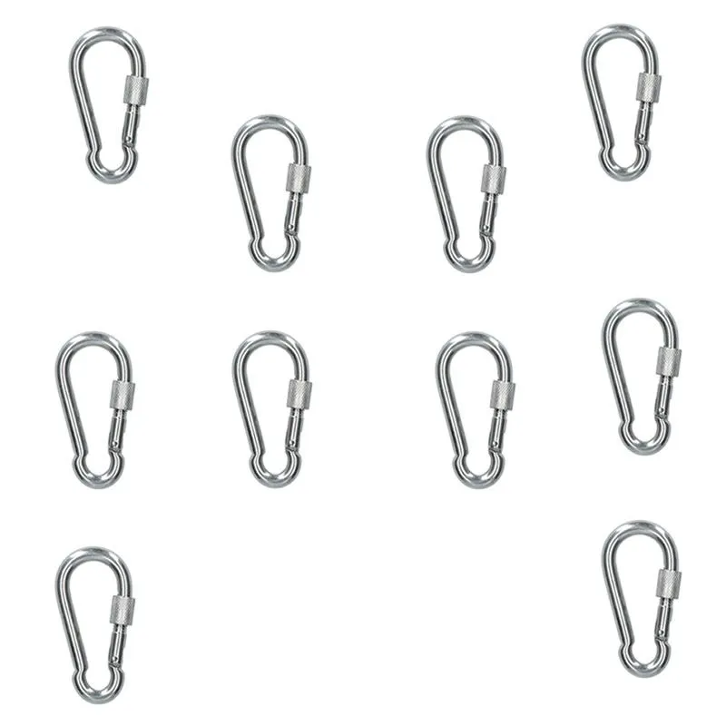 10 Set of 140mm Stainless Steel Carabiner Spring Hook