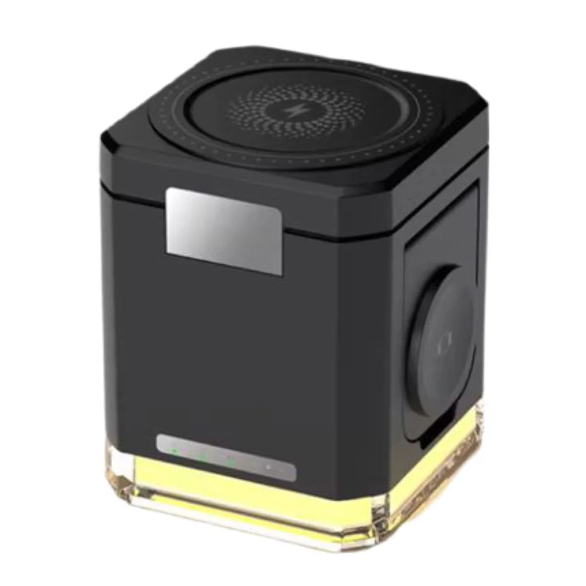 Charging Station Cube with LED Night Light - Black