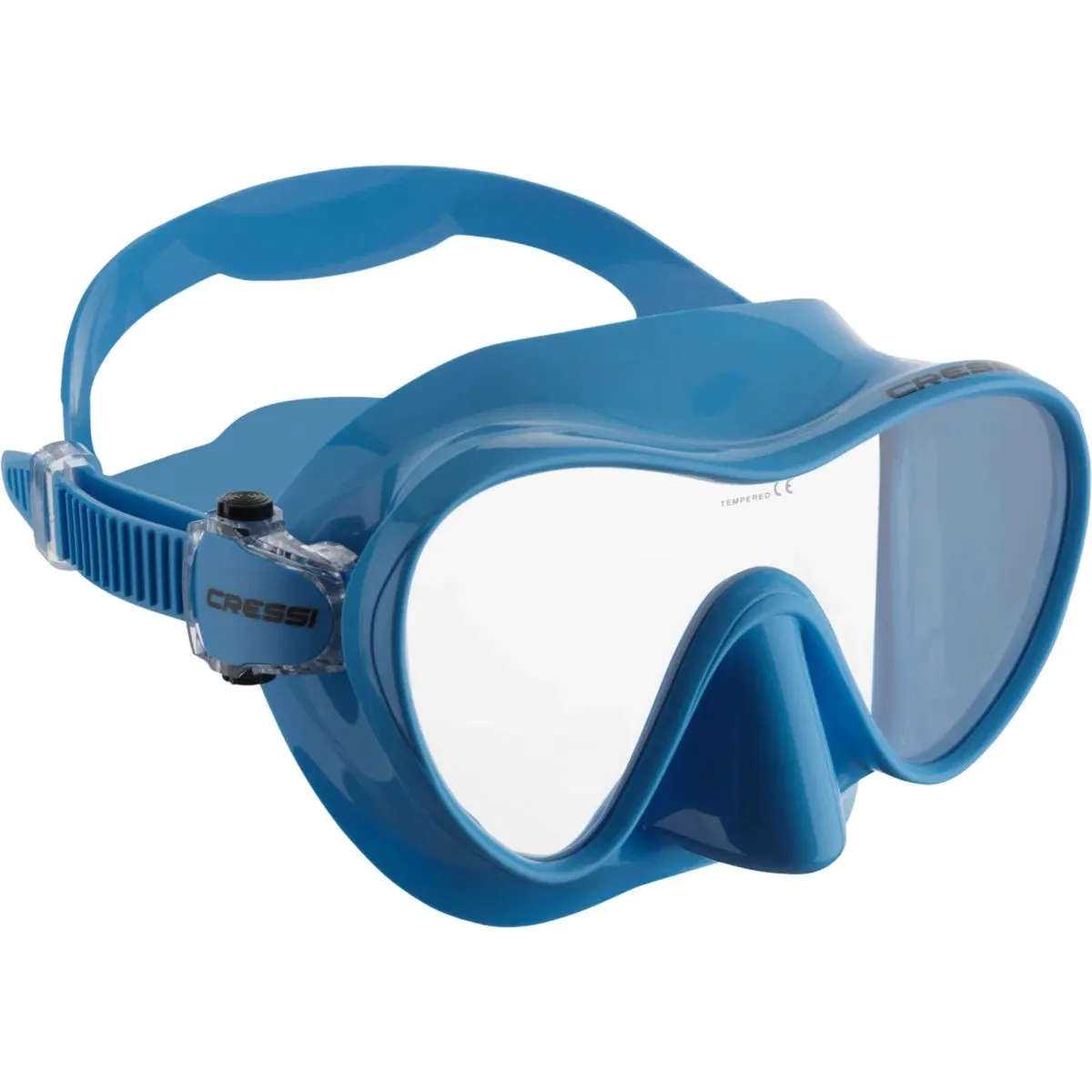 Diving Mask - Low Volume, Tempered Glass, Silicone Skirt | Cressi - Blue