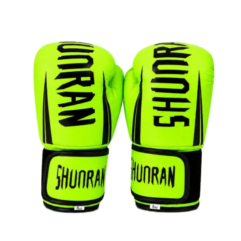 8oz Lightweight Boxing Gloves - PU Leather, High-Density Foam, Neon Design